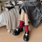Retro Frilly Lace Crew Socks